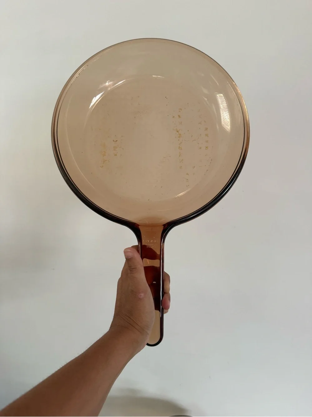 Visions Corning Ware Pyrex 1.5L Large Glass Amber Pot w/ Lid + 7” Waffle Fry Pan